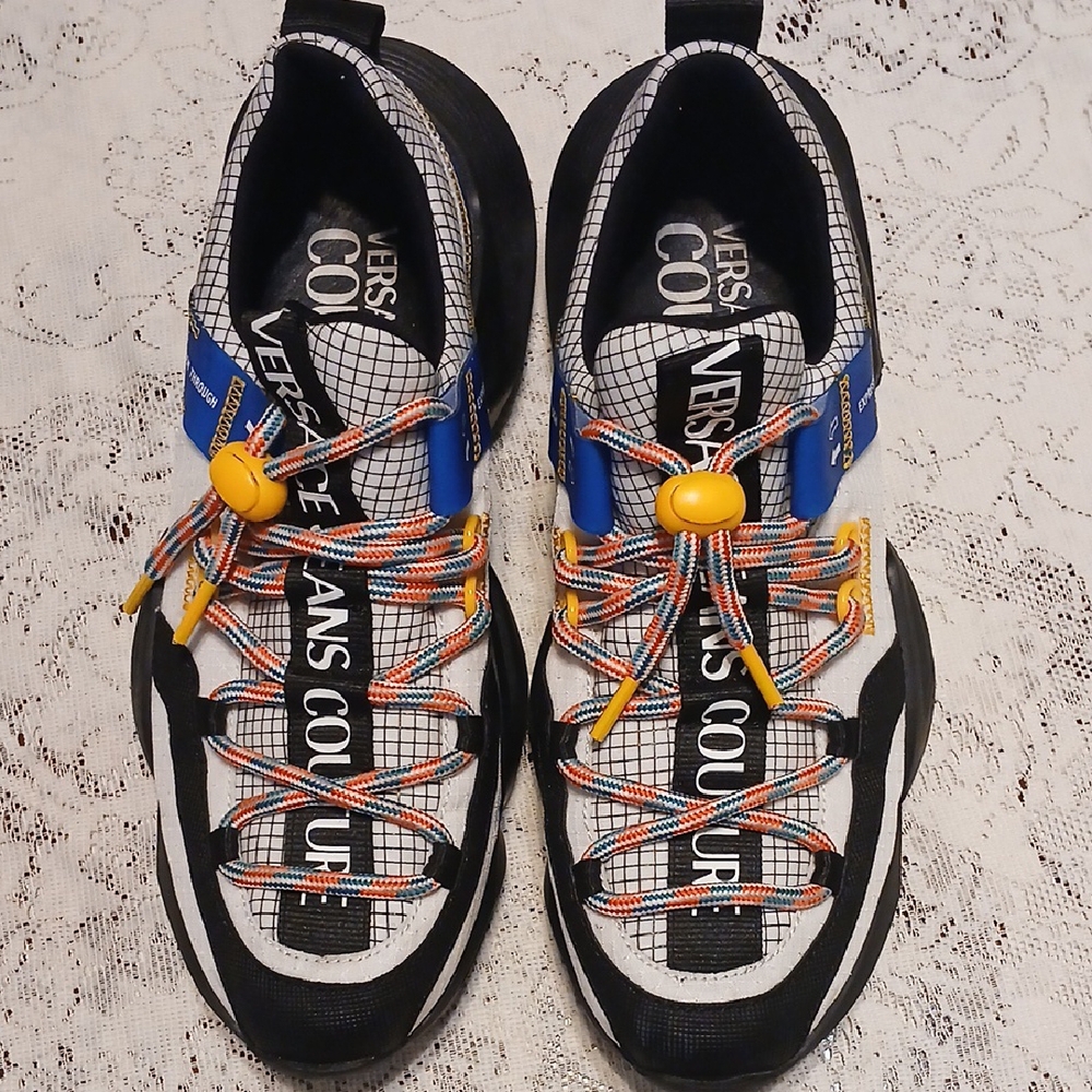 Versace Jeans Couture Sneakers with Multicolor Laces Sz.10